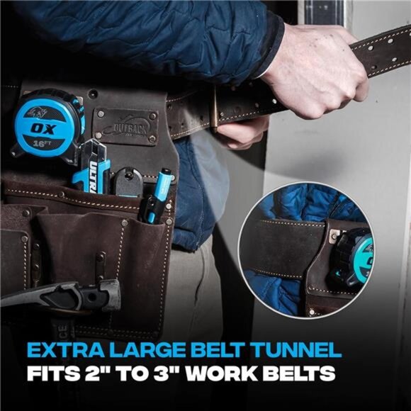 Tools Leather Tool Pouch for Pro Drywall Contractor, Oil Tanned Leather Tool - Picture 5 of 7